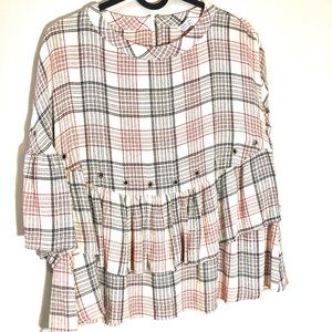 Zara Plaid Design Blouse